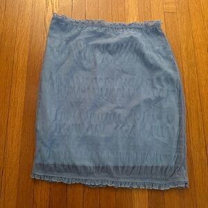 Bebe Mesh Blissful Blue Ruffle Skirt, Size XS